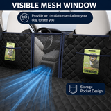 Converts the back seat into a spacious flat car dog bed