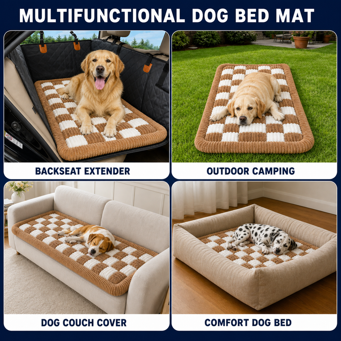 Luxe Dog Bed — Plush Mat for the Hard Bottom Seat Protector 2.0